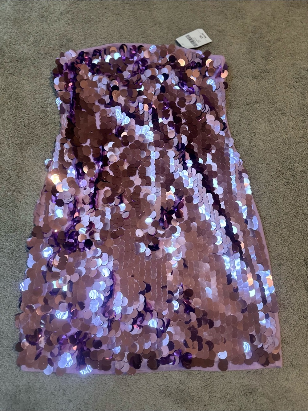 Forever 21 Lavender Large Sequin Strapless Tube Dress